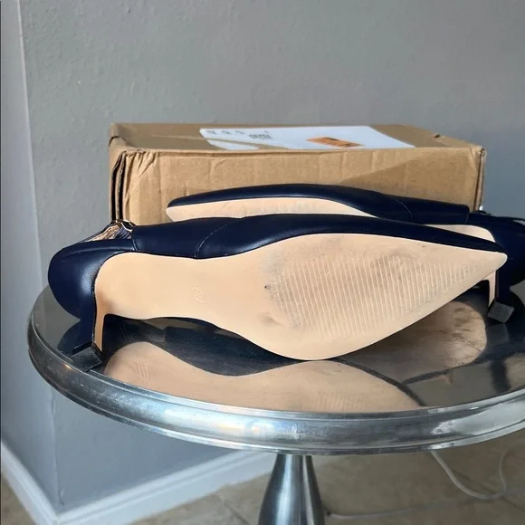 Navy Blue Slingback - Picture 5 of 9